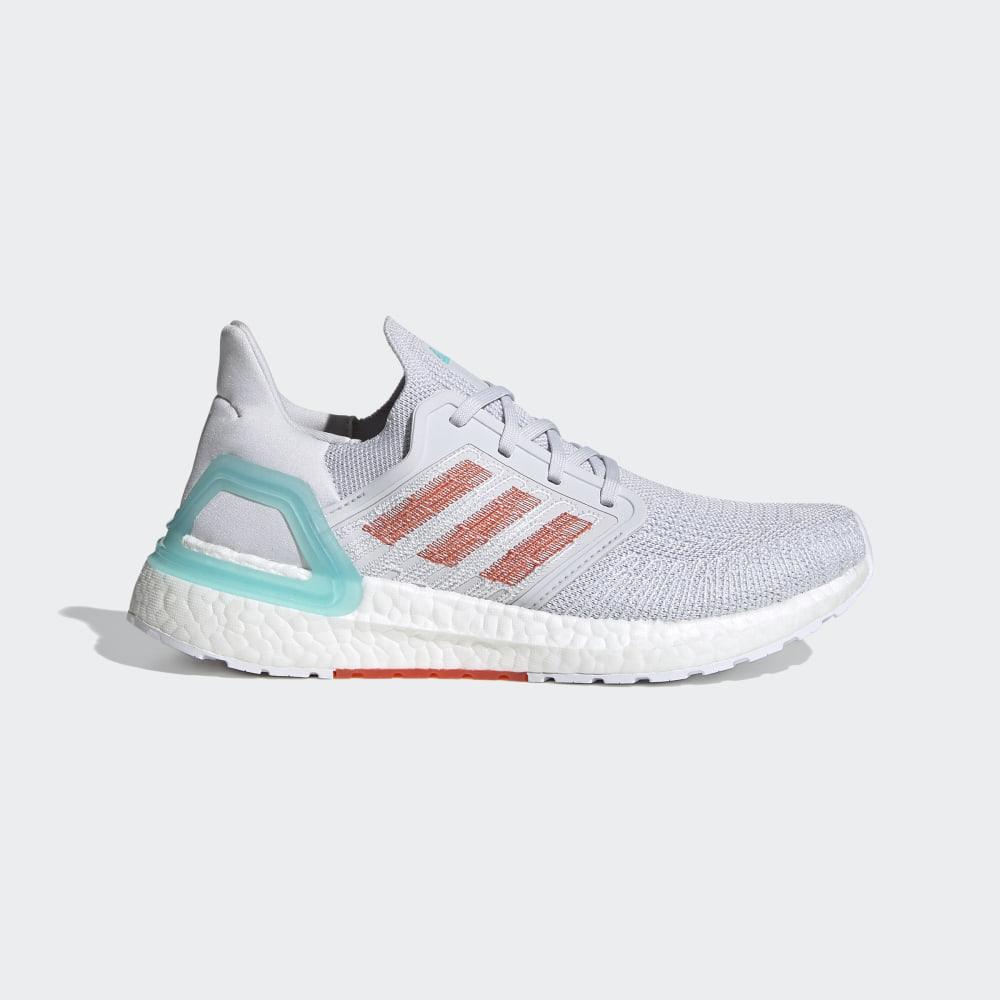 Adidasi Alergare Adidas Primeblue Ultraboost 20 Dama Romania - Gri/Portocalii/Albastri EG0770